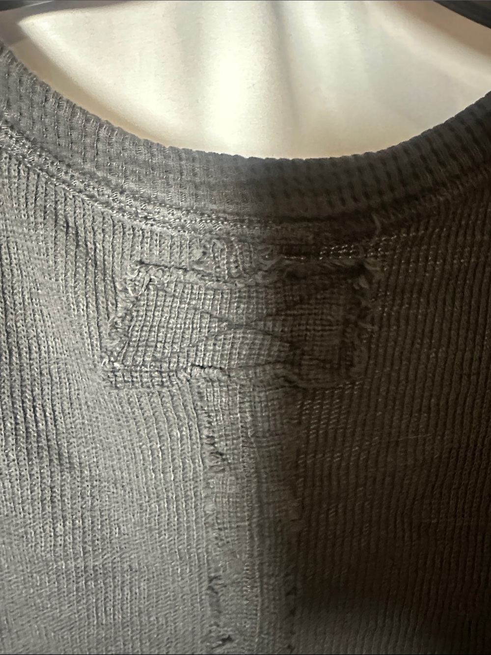 We The Free Black Distressed V-Neck Long Sleeve Top - Picture 9 of 9